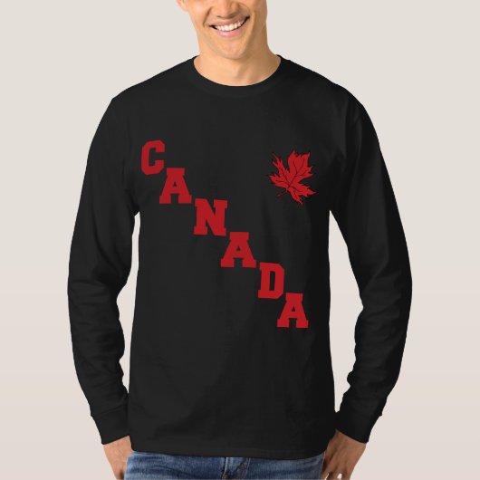 Maple Leaf Canada T Shirt Mannen (Voorkant)