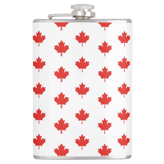 Maple Leaf Canada Vlag Embleem Patroon-24105 Heupfles (Voorkant)