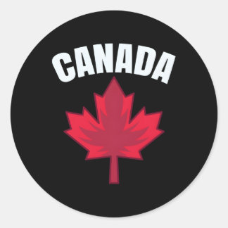 Maple Leaf Canadees Trots Canada Ronde Sticker