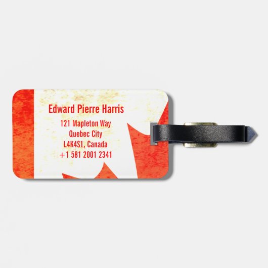 Maple Leaf Canadese vlag bagagelabel (Achterkant horizontaal)