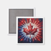 Maple Leaf Canadian Flag Fractal Magneet (Voorkant / Achterkant)