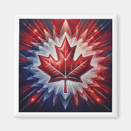 Maple Leaf Canadian Flag Fractal Magneet