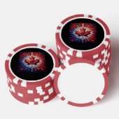 Maple Leaf Canadian Flag Fractal Poker Chips (Opstapeling)