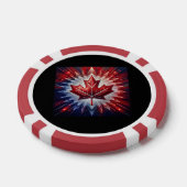 Maple Leaf Canadian Flag Fractal Poker Chips (Enkel)