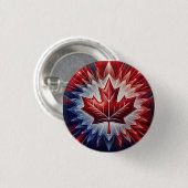 Maple Leaf Canadian Flag Fractal Ronde Button 3,2 Cm (Voorkant /achterkant)