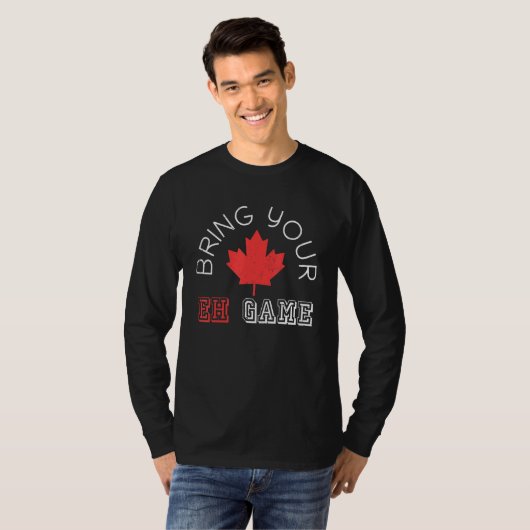 Maple Leaf Canadian Pride Eh Game Canada T-shirt (Voorkant volledig)