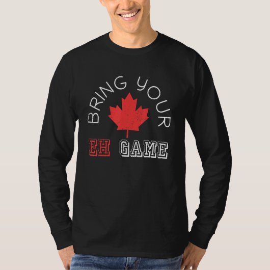 Maple Leaf Canadian Pride Eh Game Canada T-shirt (Voorkant)