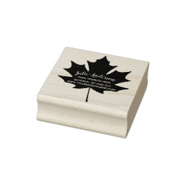 Maple Leaf Canadian Return Address Wood Art Rubber Rubberstempel