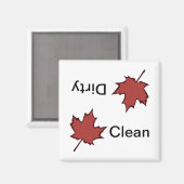 Maple Leaf Clean-Dirty Vaatwasser Magnet (Voorkant / Achterkant)
