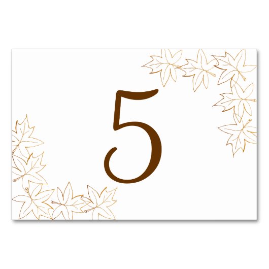 Maple Leaf Edge Fall Trouwtafel Nummers Kaart (Achterkant)