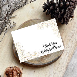 Maple Leaf Edge Fall Weddenschap Bedankt voor je o Kaart