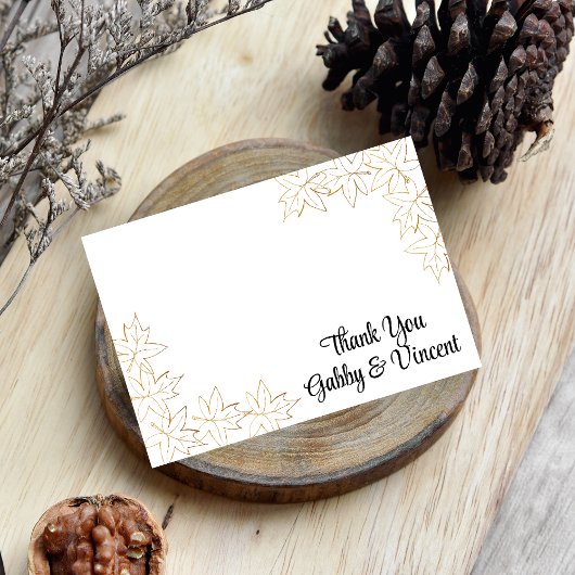 Maple Leaf Edge Fall Weddenschap Bedankt voor je o Kaart