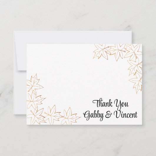 Maple Leaf Edge Fall Weddenschap Bedankt voor je o Kaart (Voorkant)