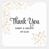 Maple Leaf Edge Fall Weddenschap Hartelijk dank vo Vierkante Sticker (Voorkant)
