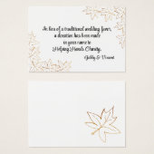 Maple Leaf Edge Fall Wedding Charity Favor Kaart (Voorkant /achterkant)