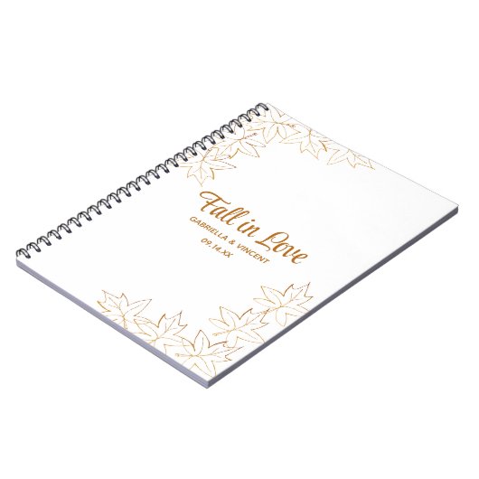 Maple Leaf Edge Fall Wedding Guest Book Notitieboek (Linkerzijde)