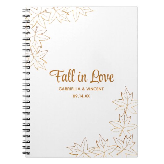 Maple Leaf Edge Fall Wedding Guest Book Notitieboek (Voorkant)