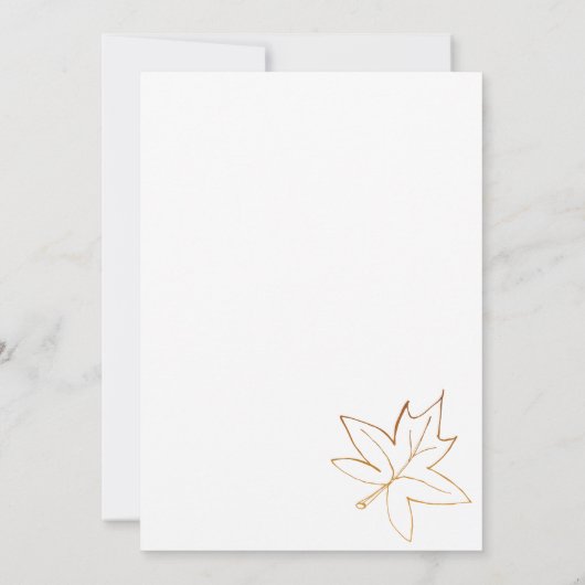 Maple Leaf Edge Fall Wedding Invitation Kaart (Achterkant)