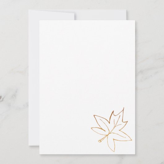 Maple Leaf Edge Fall Wedding Save the Date (Achterkant)