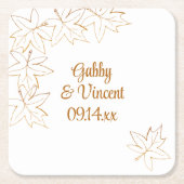 Maple Leaf Edge Wedding Kartonnen Onderzetters (Voorkant)
