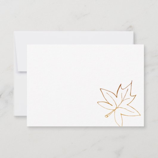 Maple Leaf Edge Wedding RSVP Response Kaart (Achterkant)