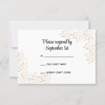 Maple Leaf Edge Wedding RSVP Response Kaart