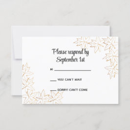 Maple Leaf Edge Wedding RSVP Response Kaart