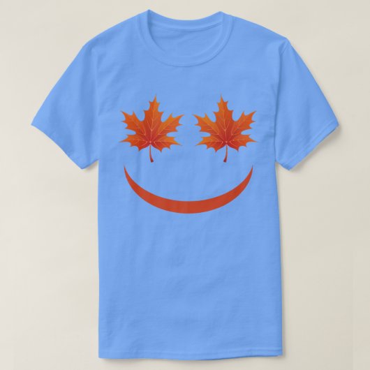 Maple Leaf Fall Smile Face Happy Fall Leaves Autum T-shirt (Design voorkant)