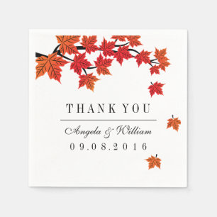 Maple Leaf Falling Paper Napkin for Fall Wedding Servet