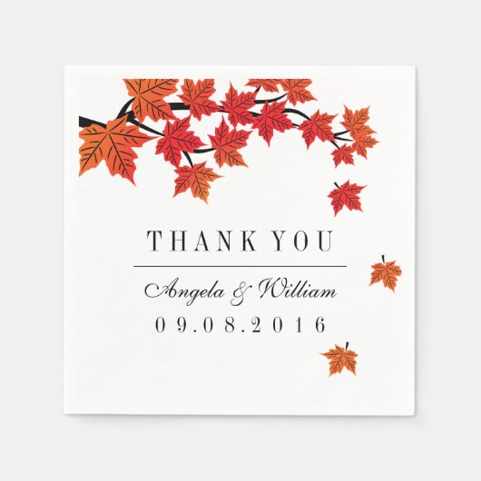 Maple Leaf Falling Paper Napkin for Fall Wedding Servet (Voorkant)