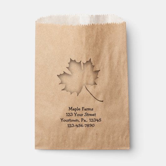 Maple Leaf Faux Cutout Product Bag Bedankzakje (Voorkant)