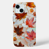 Maple Leaf Glas in lood iPhone Case (Achterkant)