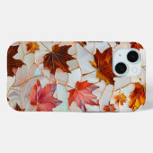Maple Leaf Glas in lood iPhone Case (Achterkant (horizontaal))
