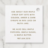 Maple Leaf Gold Maple Syrup Label fancy grens (Achterkant)