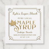 Maple Leaf Gold Maple Syrup Label fancy grens (Voorkant)
