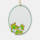 Maple Leaf groen geel sinaasappel aanpasbaar Keramisch Ornament (Rechts)