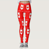 Maple Leaf Hearts Happy Canada Day Leggings (Voorkant)