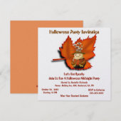 Maple Leaf Herfst Halloween Midnight Party Kaart (Voorkant / Achterkant)