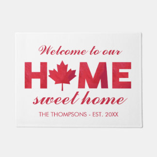 Maple Leaf Home Sweet Home Familienaam Deurmat