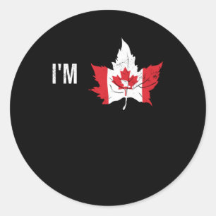 Maple Leaf in Canada Canada Day Canada Ronde Sticker
