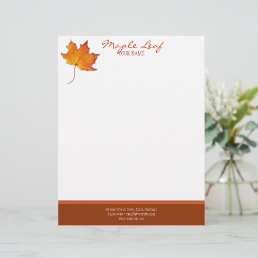 Maple Leaf Letterhead Gepersonaliseerd Briefhoofd (Staand voorkant)