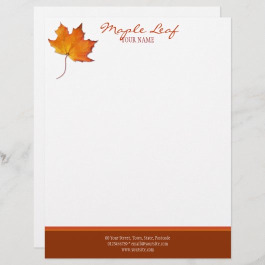 Maple Leaf Letterhead Gepersonaliseerd Briefhoofd (Voorkant / Achterkant)