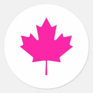 Maple Leaf MagentaTransp Het MUSEUM Zazzle Gifts Ronde Sticker