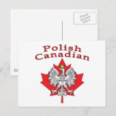 Maple Leaf met Poolse Canadese Briefkaart (Voorkant / Achterkant)