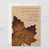 Maple Leaf Monogrammed Rehearsal Dinner Invite Kaart (Voorkant)