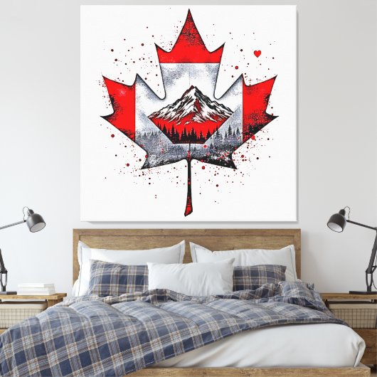Maple Leaf Mountain Soul Canvas Afdruk (Insitu (Slaapkamer))