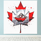 Maple Leaf Mountain Soul Canvas Afdruk (Insitu (Houten vloer))