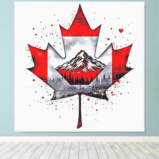Maple Leaf Mountain Soul Canvas Afdruk (Insitu (Houten vloer))