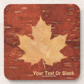 Maple Leaf on Inner Birch Bark Bier Onderzetter (Voorkant)