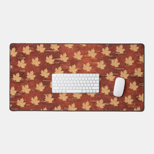 Maple Leaf on Inner Birch Bark Bureaumat (Keyboard & Muis)